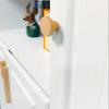 Solid wood cupboard handle,wooden knobs, Kitchen Drawer Wardrobe Cupboard Knobs, Dresser Wardrobe Cupboard Drawer Knobs Pulls Handles, Bow Shaped Handle (Total Length 160Mm)/Distance 50Mm ( Size : Tot view 2