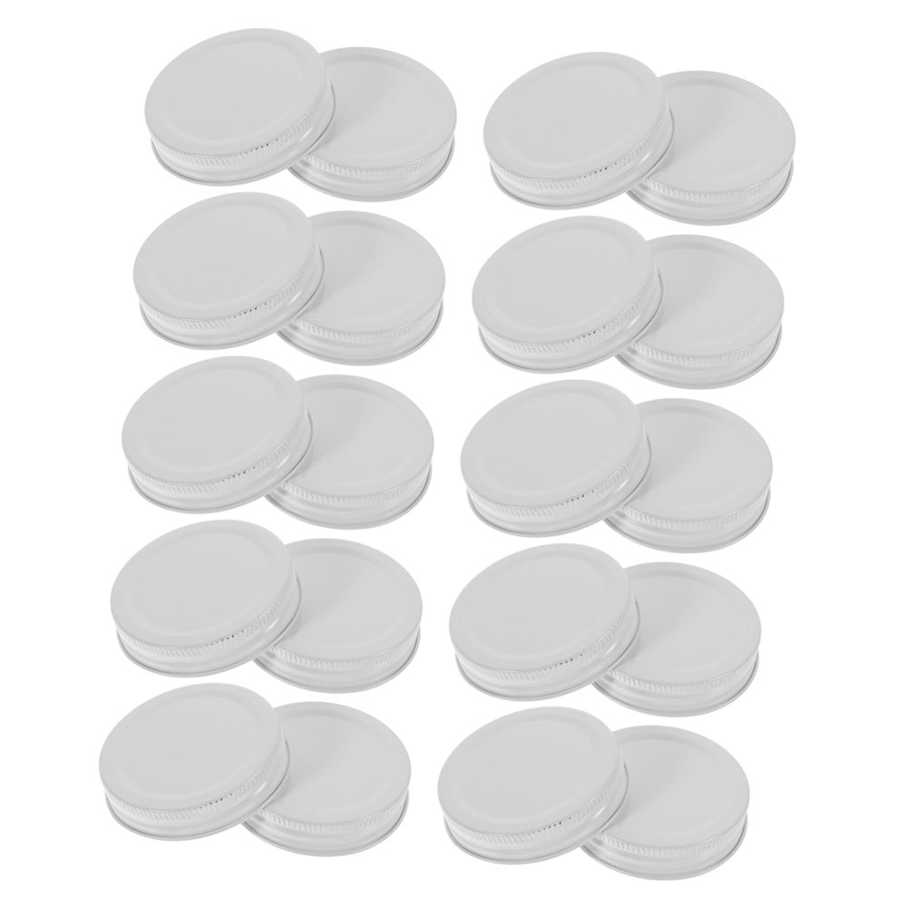 RORPOIR 20pcs Tinplate Lid for Canning Jar Wide Mouth Jar Lids Leak Storage Easy to Open