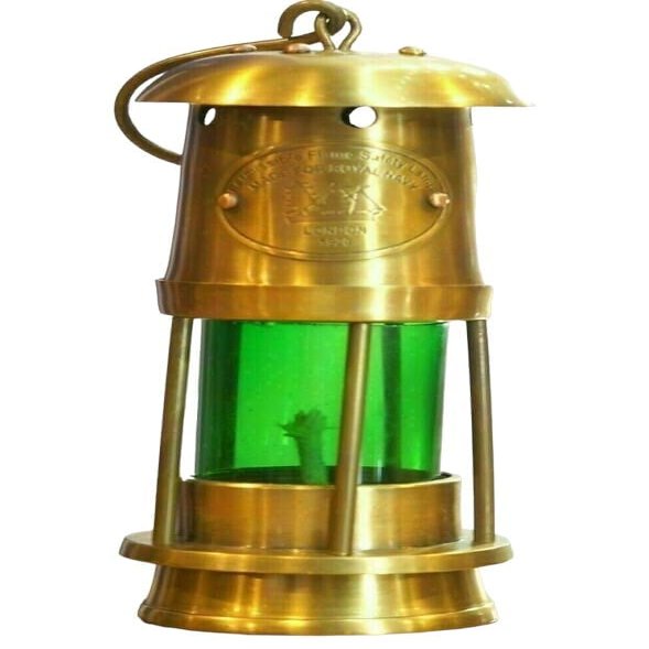 Antique avenue Golden Maritime Antique Brass Minor Oil Lamp Nautical Ship Lantern Home Decor.