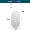 White Metal Framed Oval Mirror | Ceiling Hanging Bathroom Mirror | Ceiling-Mounted Double Boom Large Mirror for Bathroom Living Room Bedroom and Hallway (Size : 40cmx70cm) view 2