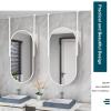 White Metal Framed Oval Mirror | Ceiling Hanging Bathroom Mirror | Ceiling-Mounted Double Boom Large Mirror for Bathroom Living Room Bedroom and Hallway (Size : 40cmx70cm) view 3