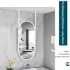 White Metal Framed Oval Mirror | Ceiling Hanging Bathroom Mirror | Ceiling-Mounted Double Boom Large Mirror for Bathroom Living Room Bedroom and Hallway (Size : 40cmx70cm) view 4