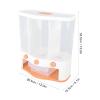 3 Grid Grain Dispenser Boxes with Lids, 6L Large Capacity Rice & Dry Food Storage Containers - Transparent Window Rice, Grain and Cereal Dispensers(orange) view 2