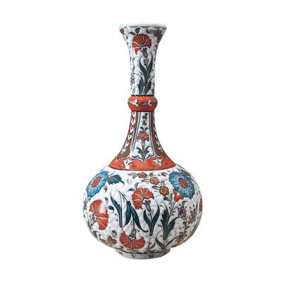 Handmade Ceramic Teardrop Vase, Turkish Pottery Vase, Nicaea Vase, 15.7 inches