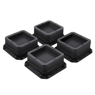 ANNKUT Furniture Risers 1 InchBed Risers Heavy DutyDesk Risers for Chair and Table Legs Elevation Bed Lifts Risers (4 Pack, Black)