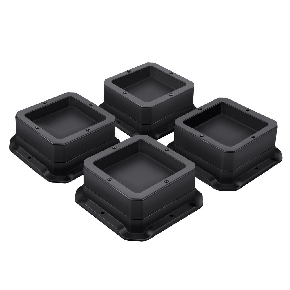 ANNKUT Furniture Risers 1 InchBed Risers Heavy DutyDesk Risers for Chair and Table Legs Elevation Bed Lifts Risers (4 Pack, Black)
