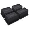 ANNKUT Bed Risers 4 Inch Heavy Duty,Oversized Couch Risers, Extra Wide Furniture Risers for Sofa Table Desk Headboard Chair Lifting,Rectangle Risering Blocks Support 6000 lbs(4 Pack Black) view 1