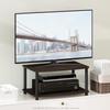 HomeStock Artisanal Artistry Tiered Elevated Tv Stand - Innovative Wooden TV Stand with Elevated Design, No Tools Required for Assembly, Perfect for Modern Living Rooms 2 Tier/Dark Brown and Black view 3