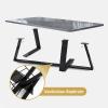 GQMYCDM Small Coffee Tables for Small Spaces, Rectangle Coffee Table, Modern Coffee Table, Wood Top with Metal Frames, Easy Assembly (Color : Gray+Black, Size : 47in/120cm) view 3