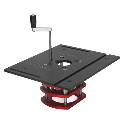 Router Table Manual Lifting System Kit Aluminum Alloy 240 x 200mm Woodworking Tool Mast R-II (Black)
