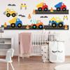 Large Construction Transportation Dump Truck Car Wall Decals 69" W x 44" H Kids Stickers Peel and Stick Removable Vinyl Art Kids Bedroom Baby Room Nursery Wall Decals Colorful Gift Sticker view 1