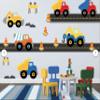 Large Construction Transportation Dump Truck Car Wall Decals 69" W x 44" H Kids Stickers Peel and Stick Removable Vinyl Art Kids Bedroom Baby Room Nursery Wall Decals Colorful Gift Sticker view 2