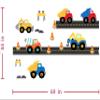 Large Construction Transportation Dump Truck Car Wall Decals 69" W x 44" H Kids Stickers Peel and Stick Removable Vinyl Art Kids Bedroom Baby Room Nursery Wall Decals Colorful Gift Sticker view 4