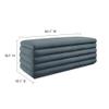 Modway Mezzo 46 Inch Performance Velvet Upholstered Storage Bench in Cadet Blue - Channel Tufted Ottoman for Bedroom, Entryway - Versatile Bed and Living Room Bench with Storage view 3