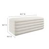 Modway Mezzo 46 Inch Boucle Fabric Upholstered Storage Bench in Cloud - Channel Tufted Ottoman for Bedroom, Entryway - Versatile Bed and Living Room Bench with Storage view 3