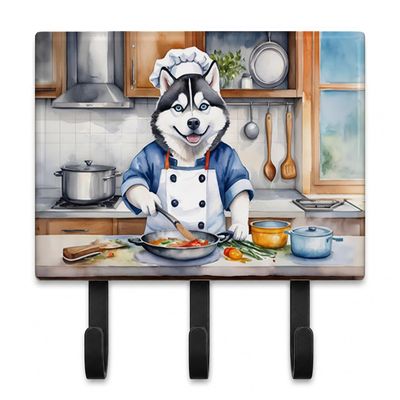 Caroline's Treasures Siberian Husky The Chef Leash or Key Holder Wall Hooks, Key Hooks Holder, Coat Rack Wall Mount, Coat Hooks, Hooks for Hanging Keys, Towels, Aprons, Leashes