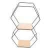 Zerodeko Hexagon Wall Mounted Storage Shelf Decorative Floating Shelf for Living Room Bedroom and Bathroom Space-Saving Iron Frame Design Home Organizer view 1