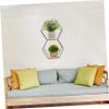 Zerodeko Hexagon Wall Mounted Storage Shelf Decorative Floating Shelf for Living Room Bedroom and Bathroom Space-Saving Iron Frame Design Home Organizer view 2