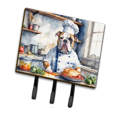 Caroline's Treasures American Bulldog The Chef Leash or Key Holder Wall Hooks, Key Hooks Holder, Coat Rack Wall Mount, Coat Hooks, Hooks for Hanging Keys, Towels, Aprons, Leashes