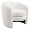 Modway Affinity Boucle Fabric Accent Chair in Cloud - Versatile Living Room Chair with Curved Back - Upholstered Bedroom Barrel Chair - Reading Armchair view 1