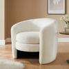 Modway Affinity Boucle Fabric Accent Chair in Cloud - Versatile Living Room Chair with Curved Back - Upholstered Bedroom Barrel Chair - Reading Armchair view 2