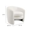 Modway Affinity Boucle Fabric Accent Chair in Cloud - Versatile Living Room Chair with Curved Back - Upholstered Bedroom Barrel Chair - Reading Armchair view 3