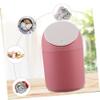 MAGICLULU Lovely Mini Desktop Trash Can with Lid Compact Plastic Garbage Bin for Office Bedroom and Kitchen Easy to Clean and Maintain Pink view 2