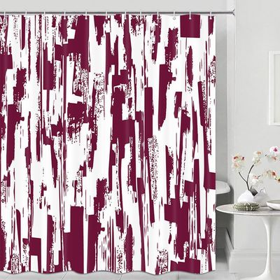 JAWO Pink and White Shower Curtain, Abstract Black Ombre Shower Curtains for Chic Modern Bathroom Decor,Graffiti Modern Waterproof Fabric Decorative Bath Curtain for Bathroom