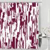 JAWO Pink and White Shower Curtain, Abstract Black Ombre Shower Curtains for Chic Modern Bathroom Decor,Graffiti Modern Waterproof Fabric Decorative Bath Curtain for Bathroom view 1