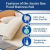 ALEEIK King Size Wool Mattress Topper,100% Australian Wool Mattress Pad,Ultra Soft Foldable Mattress Protector All Season Breathable Mattress Case, Twin view 3