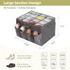 STORAGEIDEAS Shoe Organizer for Closet, Shoe Storage Solution with Clear Cover & Adjustable Dividers, Fabric Shoe Box Fits 16 +8 Pairs Shoes, Grey, 2-Pack view 2