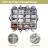 STORAGEIDEAS Shoe Organizer for Closet, Shoe Storage Solution with Clear Cover & Adjustable Dividers, Fabric Shoe Box Fits 16 +8 Pairs Shoes, Grey, 2-Pack view 3