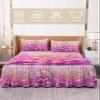 Spring Summer Flower Bed Skirt for King Size Bed,Wrap Around Bedding Skirt Dust Ruffle Bedskirt Sets With 2 Packs Matching Pillow Covers 36"x20",Classic 18 Inch Drop,Contemporary Painting Plant Herb view 2