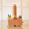 EVXOIJM Music Box Vintage Wooden Melody Box of Leaning Tower of Pisa Creative Desktop for Kids Girls Friends Family Valentines view 2