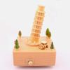 EVXOIJM Music Box Vintage Wooden Melody Box of Leaning Tower of Pisa Creative Desktop for Kids Girls Friends Family Valentines view 3