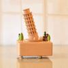 EVXOIJM Music Box Vintage Wooden Melody Box of Leaning Tower of Pisa Creative Desktop for Kids Girls Friends Family Valentines view 4