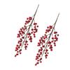 Amosfun 2 Pcs Realistic Artificial Berries Branches Christmas Decor Accessory for Vase Basket Wreath view 1