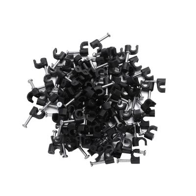 100 Pcs Wire Holders Cords Cable Fixer Wire Buckle Cable Wire Clips Wire Staples Cord Clips Cord Organizer Clips (Color : Black, Size : 1.5X1.1cm)