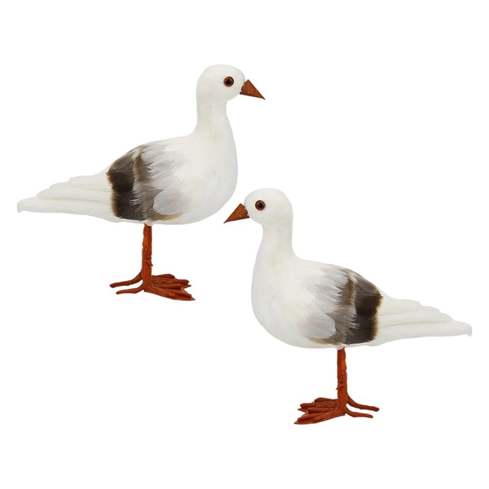 BESPORTBLE 2pcs Nautical Seagull Figurine Foam Bird Statues for Home Decor Charming Outdoor Indoor Accent for Gardens and Celebrations