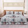 4th of July Bed Skirt for King Size Bed,Wrap Around Bedding Skirt Dust Ruffle Bedskirt Sets With 2 Packs Matching Pillow Covers 36"x20",Classic 18 Inch Drop,Nautical Anchor Red Blue Stars Wood Grain view 2