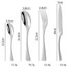 ONUIFIKE Silverware Set, 4/16/24/32 Pieces Stainless Steel Tableware Set Knife, Fork And Spoon Home Hotel Steak Knife And Fork Dessert Spoon Gift Tableware, Cutlery Flatware Set (Color : Silver, Si view 2