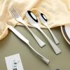 ONUIFIKE Silverware Set, 4/16/24/32 Pieces Stainless Steel Tableware Set Knife, Fork And Spoon Home Hotel Steak Knife And Fork Dessert Spoon Gift Tableware, Cutlery Flatware Set (Color : Silver, Si view 3