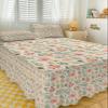Floral Leaves Bed Skirt for Full Size Bed,Wrap Around Bedding Skirt Dust Ruffle Bedskirt Sets With 2 Packs Matching Pillow Covers 30"x20",Classic 18 Inch Drop,Country Farmhouse Plant Blossom Herb view 3
