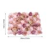 FAIRYPAGODA 4PCS Flower Wall Panels, 24" X 16" Flower Wall Panel Floral Backdrop, Autumn Pink Flower Wall Decor, Faux Flower Panel, Silk Dahlia Rose Floral Panel for Wedding, Party, Bridal Shower view 2
