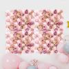 FAIRYPAGODA 4PCS Flower Wall Panels, 24" X 16" Flower Wall Panel Floral Backdrop, Autumn Pink Flower Wall Decor, Faux Flower Panel, Silk Dahlia Rose Floral Panel for Wedding, Party, Bridal Shower view 4