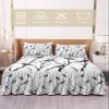 Birds Branch Bed Skirt for Cal King Size Bed,Wrap Around Bedding Skirt Dust Ruffle Bedskirt Sets With 2 Packs Matching Pillow Covers 36"x20",Classic 18 Inch Drop,Forest Black Tree Spring Nature Animal view 2