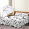 Birds Branch Bed Skirt for Cal King Size Bed,Wrap Around Bedding Skirt Dust Ruffle Bedskirt Sets With 2 Packs Matching Pillow Covers 36"x20",Classic 18 Inch Drop,Forest Black Tree Spring Nature Animal view 4