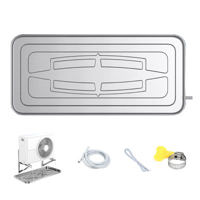 XGQXZWC Air Conditioner Water Drip Tray, Air Conditioner Condensate Drain Pan, Stainless Steel Air Conditioning Drainage Board, Universal Window Air Conditioner Drain Kit (Size : 93x44cm/37x17in)