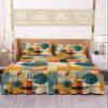 Geometric Yellow Bed Skirt for Twin Size Bed,Wrap Around Bedding Skirt Dust Ruffle Bedskirt Sets With 1 Pack Matching Pillow Covers 30"x20",Classic 18 Inch Drop,Modern Abstract Graffiti Painting Art view 2
