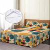 Geometric Yellow Bed Skirt for Twin Size Bed,Wrap Around Bedding Skirt Dust Ruffle Bedskirt Sets With 1 Pack Matching Pillow Covers 30"x20",Classic 18 Inch Drop,Modern Abstract Graffiti Painting Art view 4